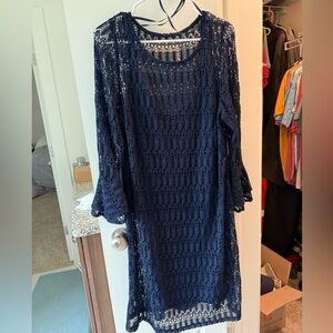 Navy Crochet Dressbarn Dress 18